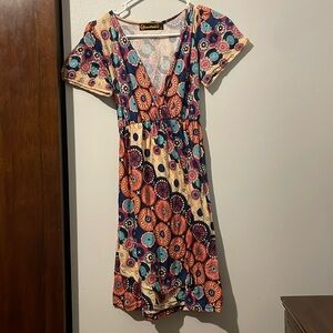 Floral retro pattern dress